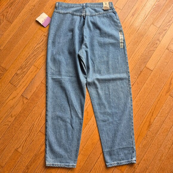 Vintage Lee Pleated Jeans Medium Blue Denim High Rise Mom USA Made 14 - Picture 8 of 15